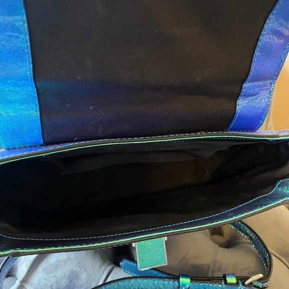 Rebecca Minkoff Blue iridescent Studded Satchel - Picture 6 of 7